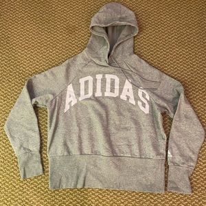 adidas Gray Pullover Hoodie with White Logo